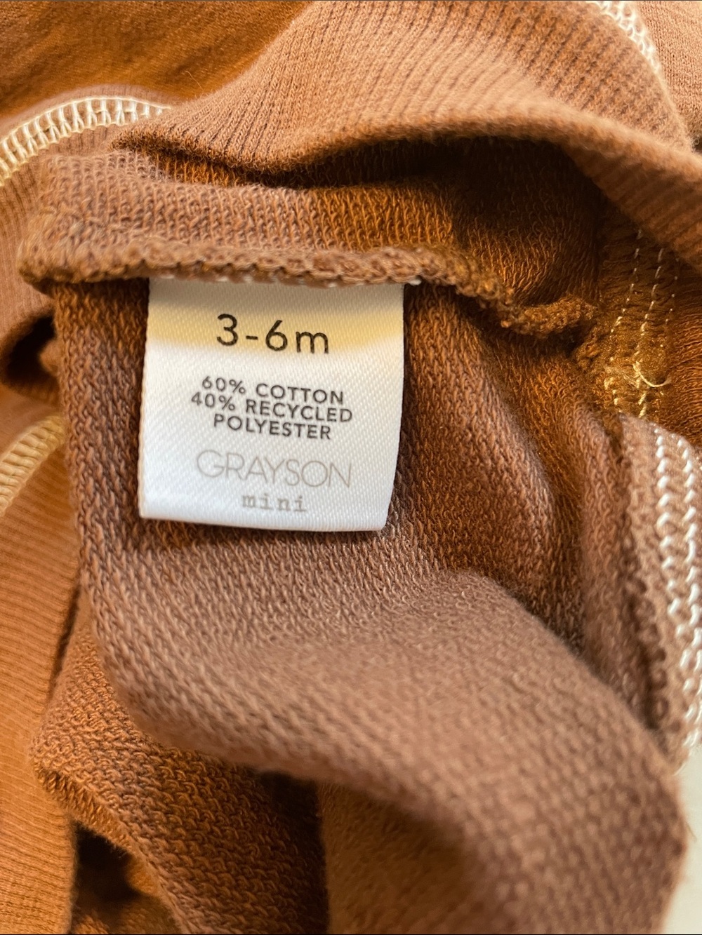 Brown Crewneck Sweatshirt 3-6 mo. - Picture 5 of 5